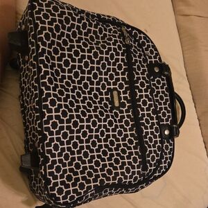 Baggallini Black and White Geometric Travel Bag
